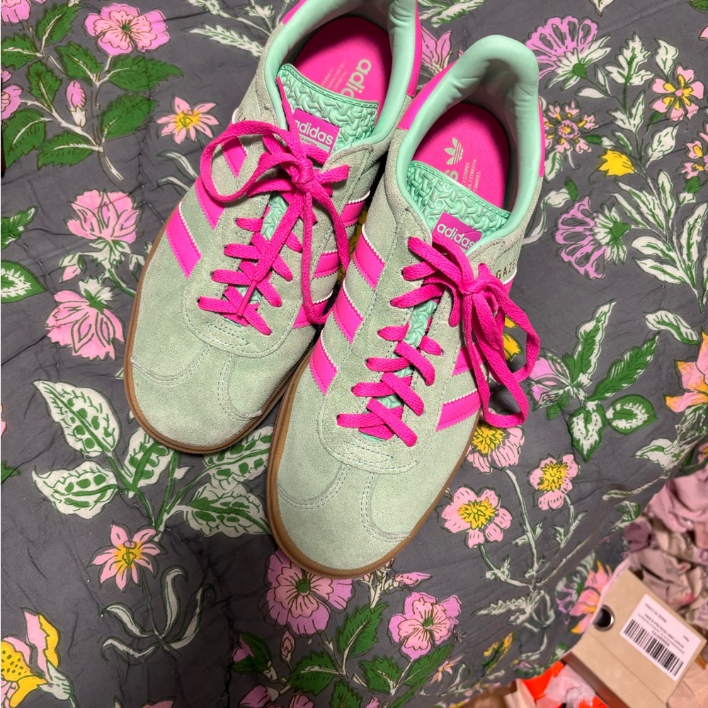 Adidas Mint Green and Pink Sneakers
